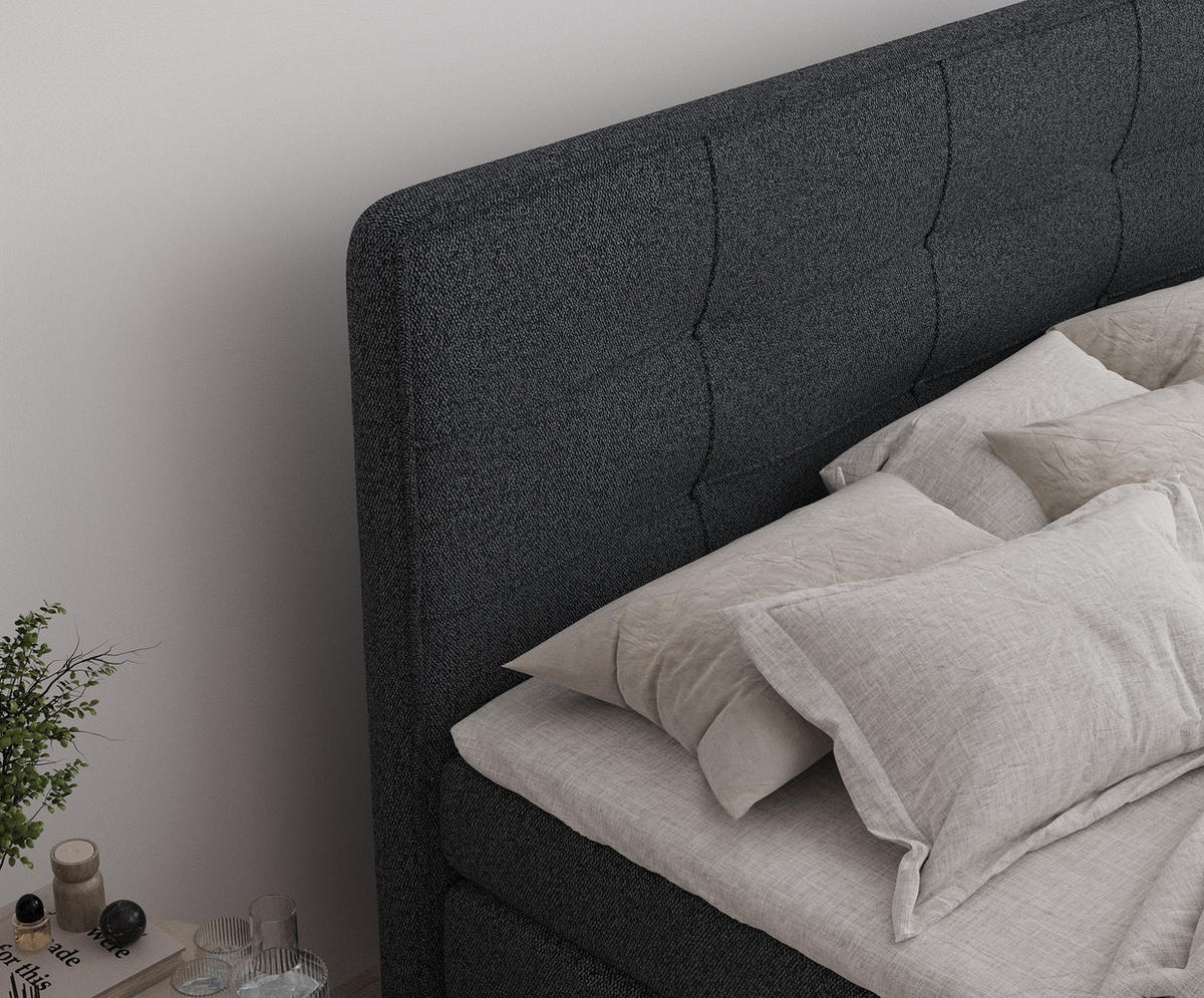 BOXSPRINGBETT Semplice Schwarz 180/200 cm - Schwarz, Holz/Holzwerkstoff (180/200cm) - Maison de Reve