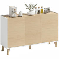 SIDEBOARD Holzfarben und Weiß, 3 Türen, 120/35/73,5 cm - Weiß, Holz (120/73.5/35cm) - PANGIVO