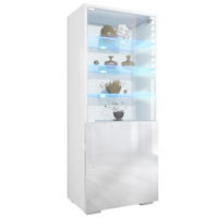 VITRINE Granada Weiß Hochglanz - Weiß Hochglanz, Holzwerkstoff (50/122.5/34.5cm) - Vladon