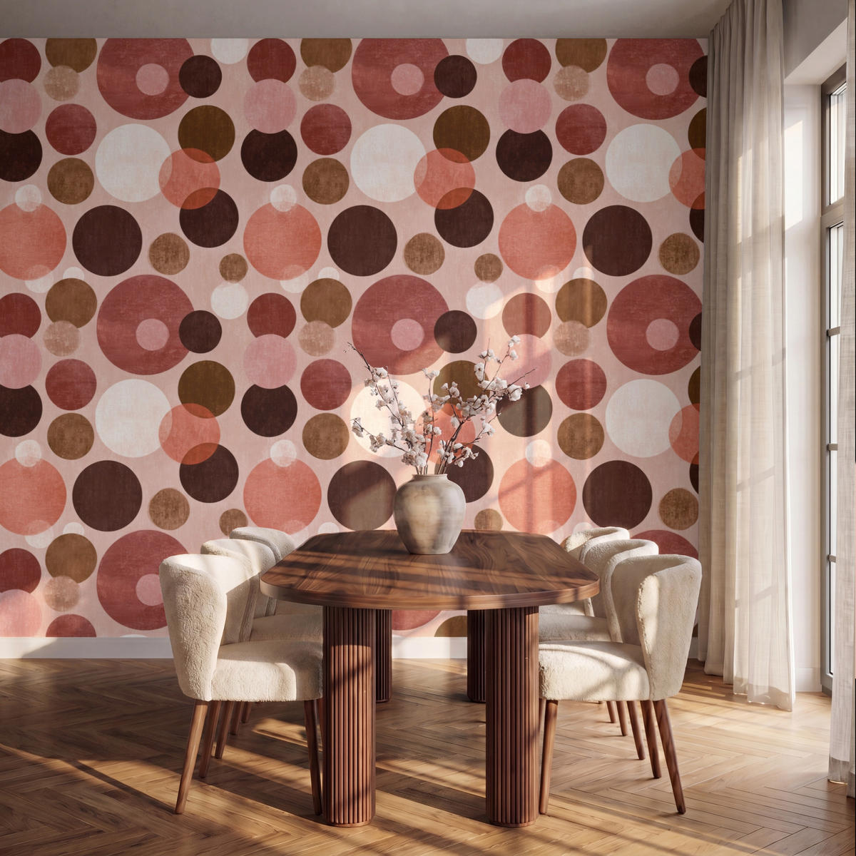 TAPETE - Kreise - Modern - Farbenfroh - 350x300 cm - Multicolor, Papier (350/300cm) - OnlyWow