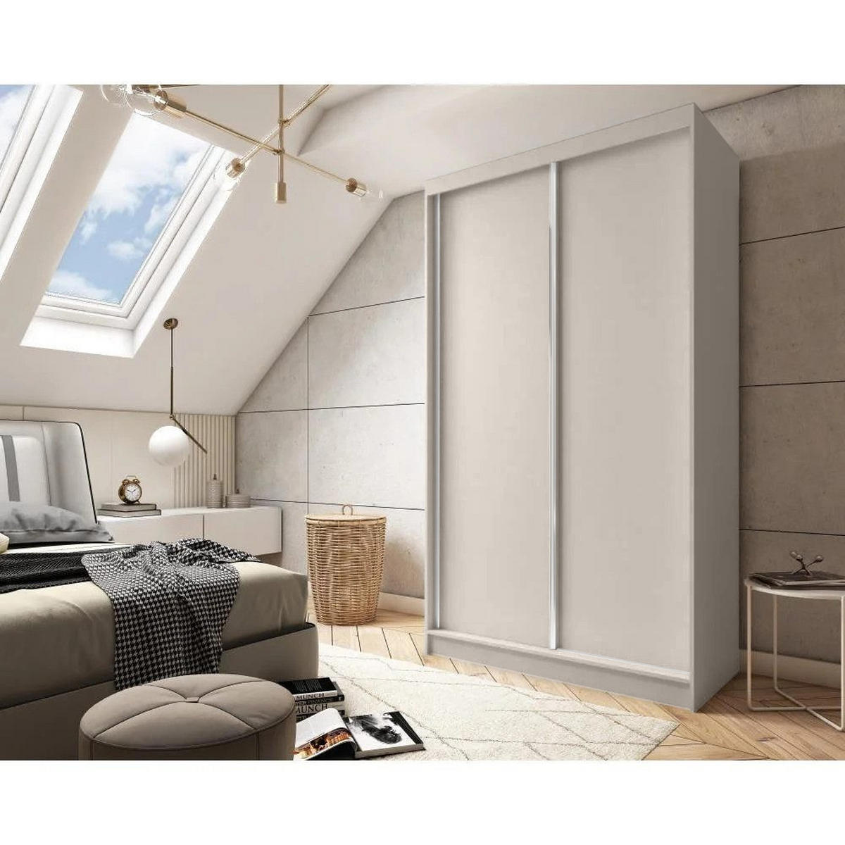 SCHWEBETÜRENSCHRANK Mario 120/216/61 kaschmir mit Schubladeneinsätze - Kaschmir, Holzwerkstoff (120/216/61cm) - Beautysofa