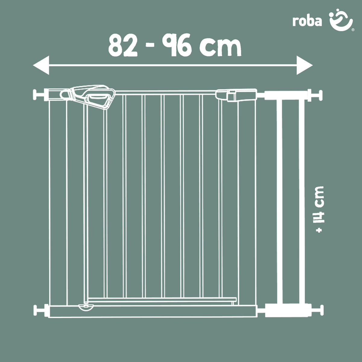 SCHUTZGITTERVERLÄNGERGUNG easySafe+ 14 cm - Weiß, Metall (17/2.7cm) - Roba