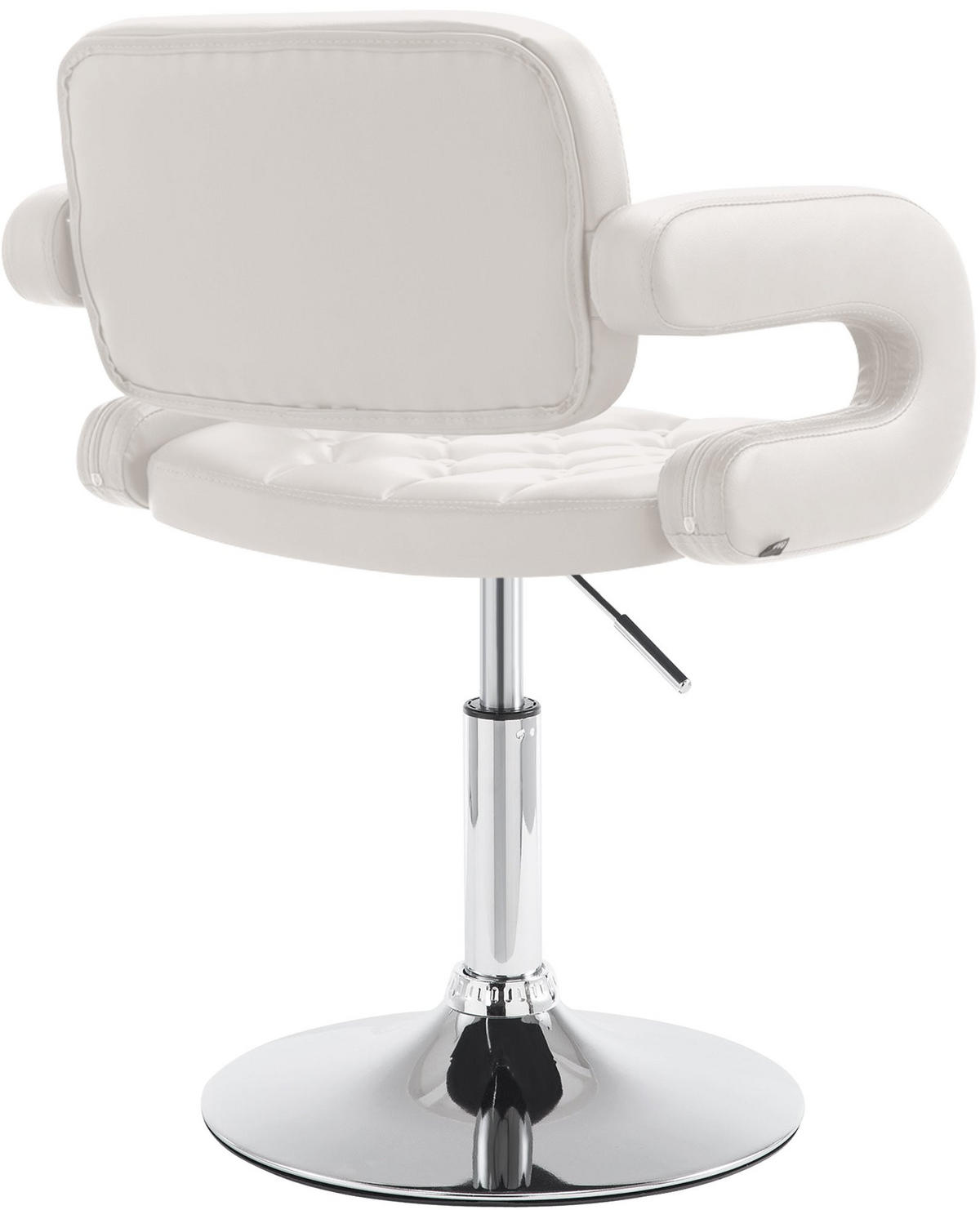 SESSEL Lederlook weiß - Chromfarben/Weiß, Textil/Metall (62/76/55cm) - CLP