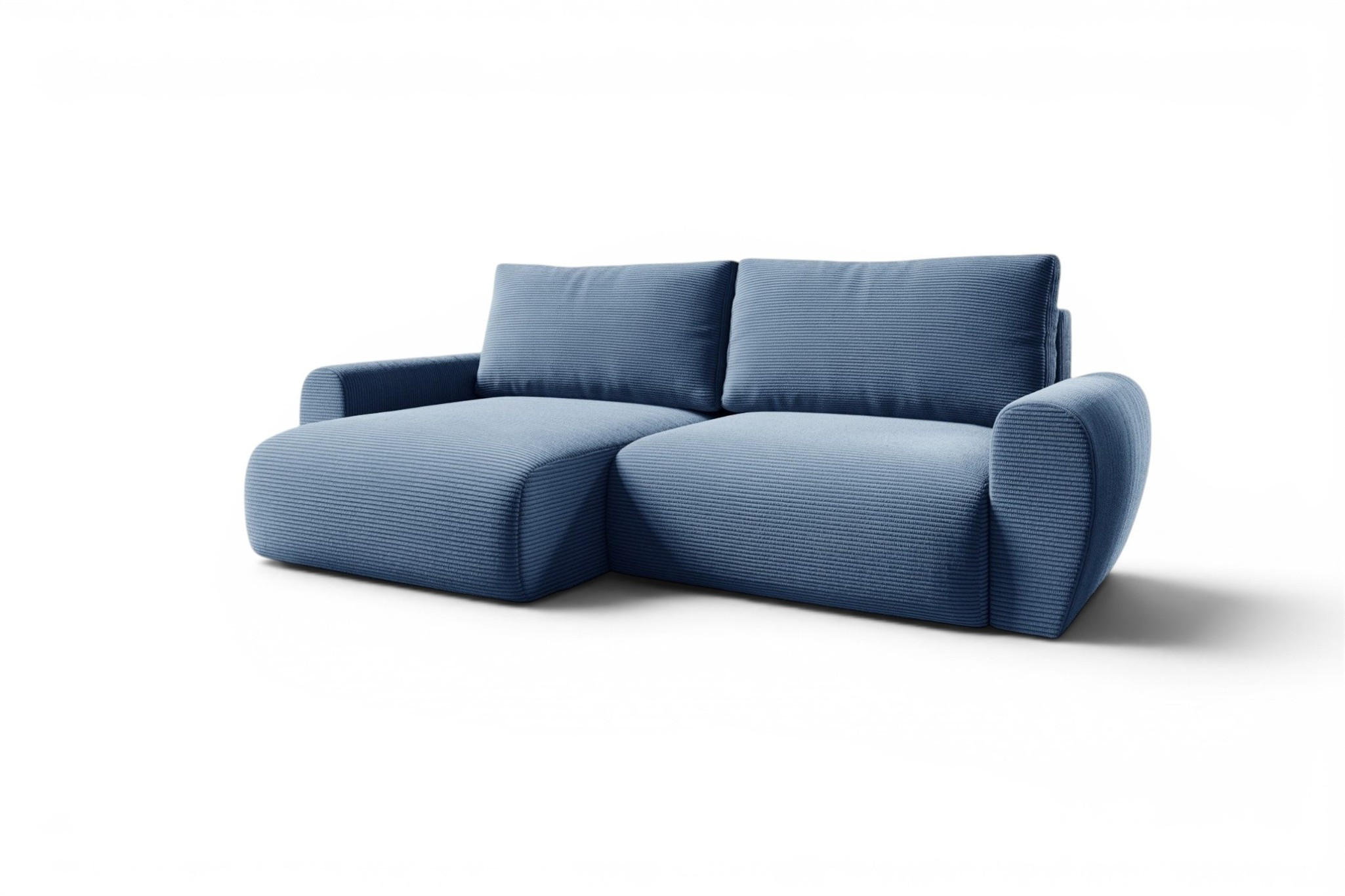 ECKSOFA Galan Mit Schlaffunktion - Blau, Holzwerkstoff/Textil (253/153cm) - Fun Möbel