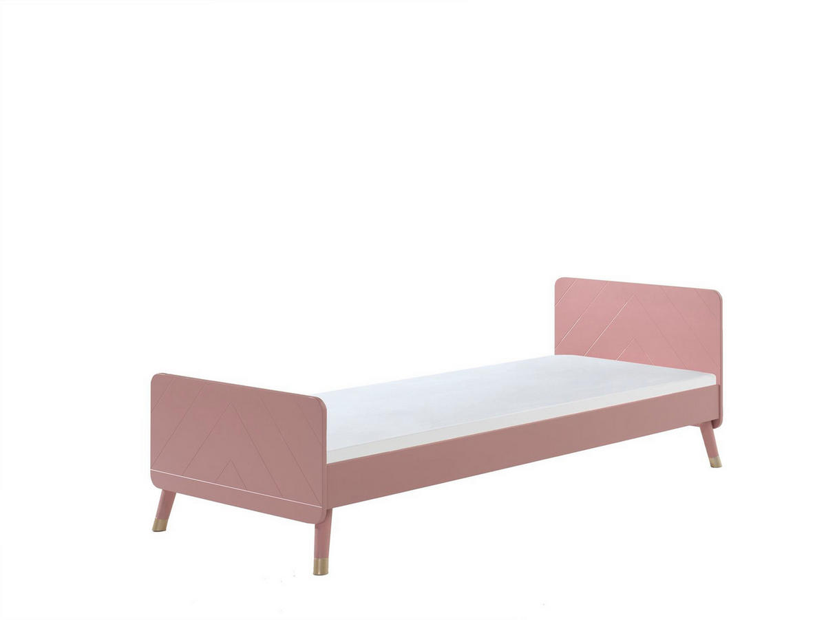 EINZELBETT Kamillah 204x74x95 aus MDF in Terra Rosa - Rosa, Holzwerkstoff (90/200cm) - 58aufmkessel