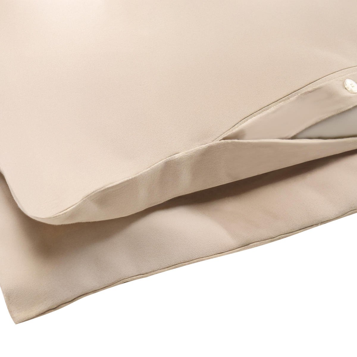 BETTWÄSCHE-SET 150/200 cm Baumwollsatin Beige Parkrose - Beige, Textil (150/200cm) - Beliani