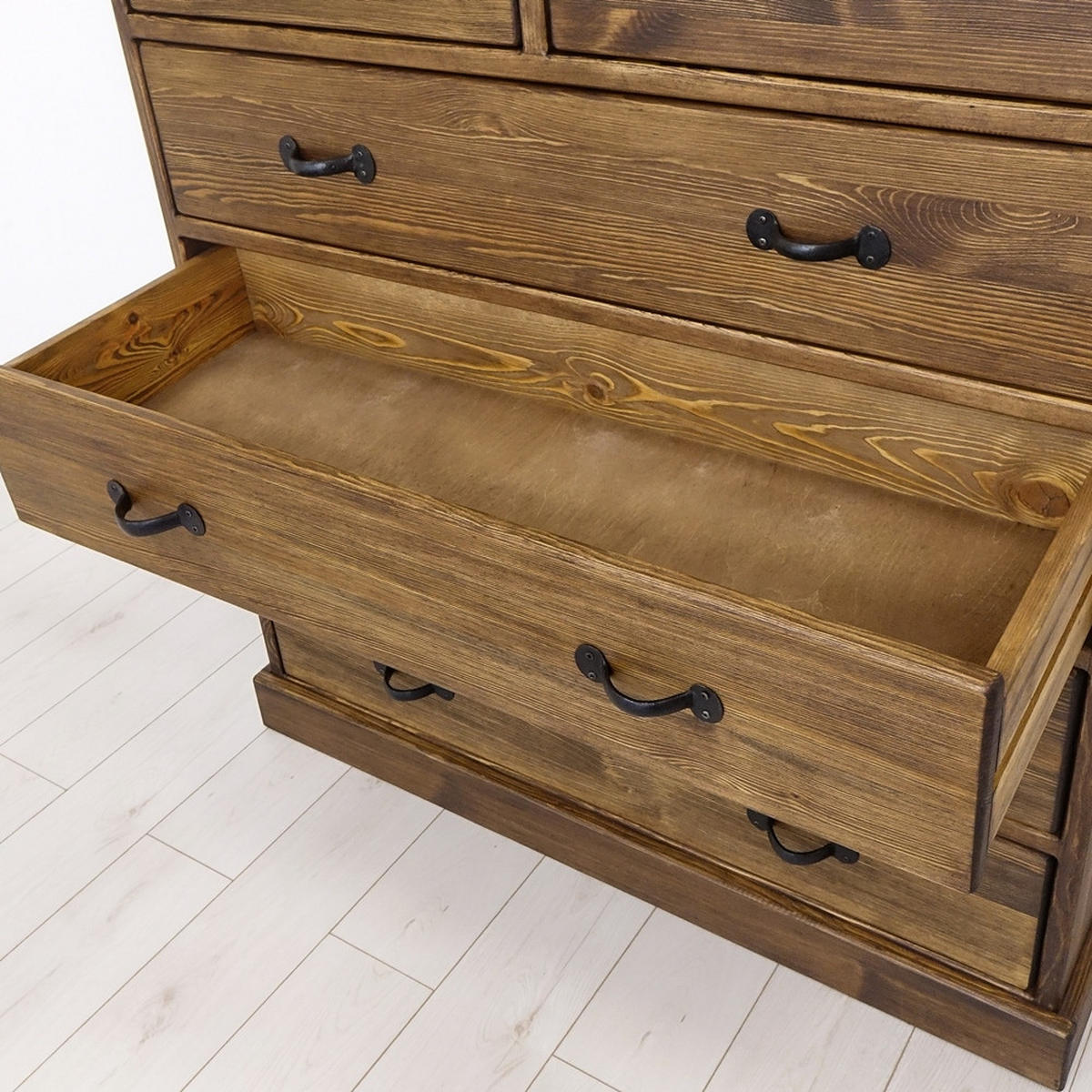 KOMMODE aus Massivholz Rustyk 5/6 - Dunkelbraun/Schwarz, Holz (112/125/45cm) - Seart
