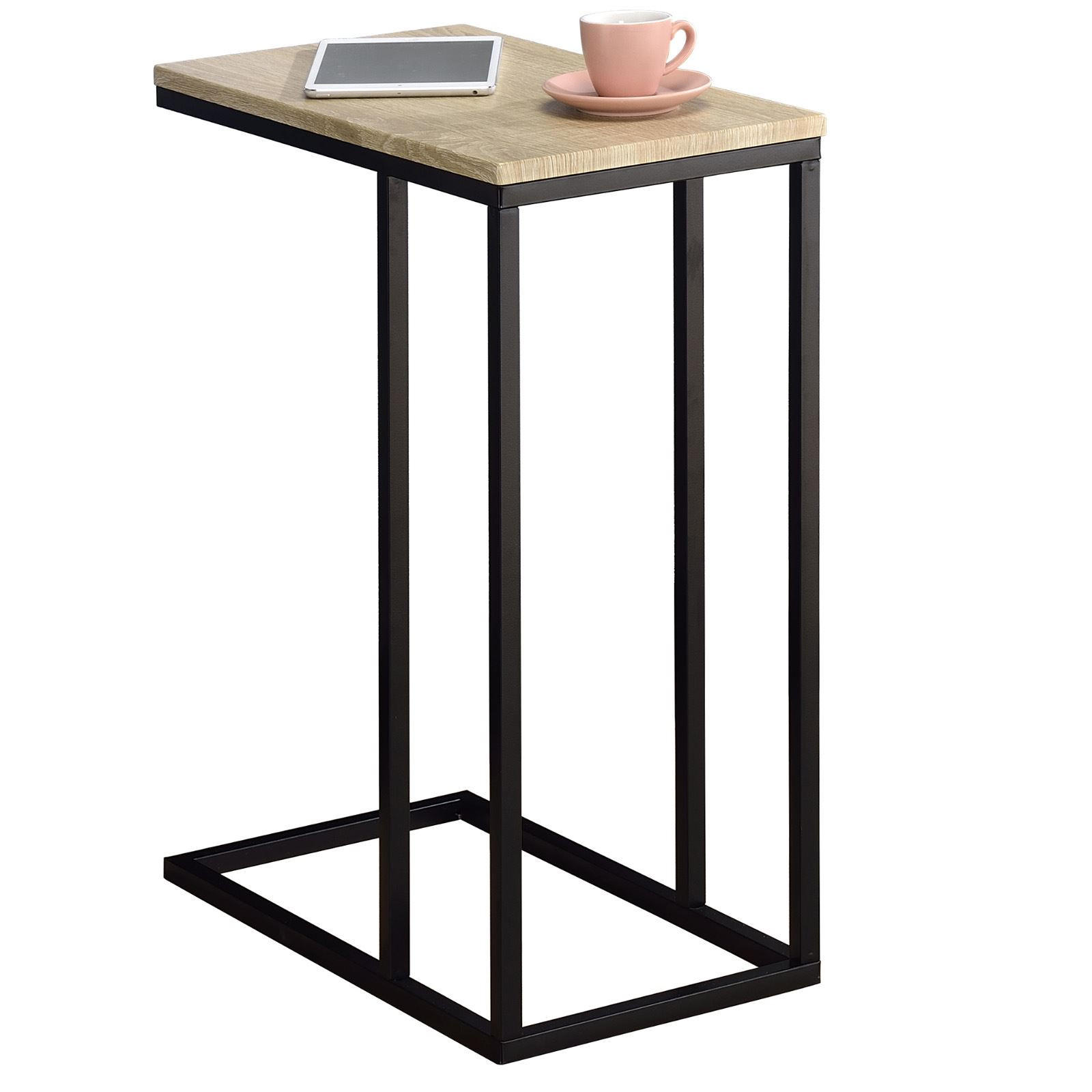 Idimex Beistelltisch Schwarz, Sonoma Eiche 46x61x26 cm