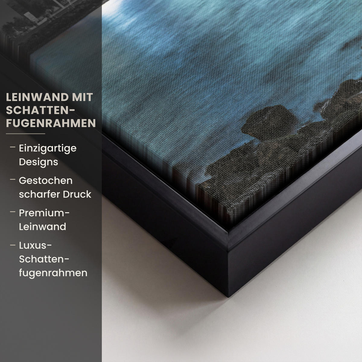 LEINWAND Bilder mit Rahmen - New York - Skyline - Stadt - Blau - 30x40 - Blaugrau, Textil (30/40cm) - MuchoWow