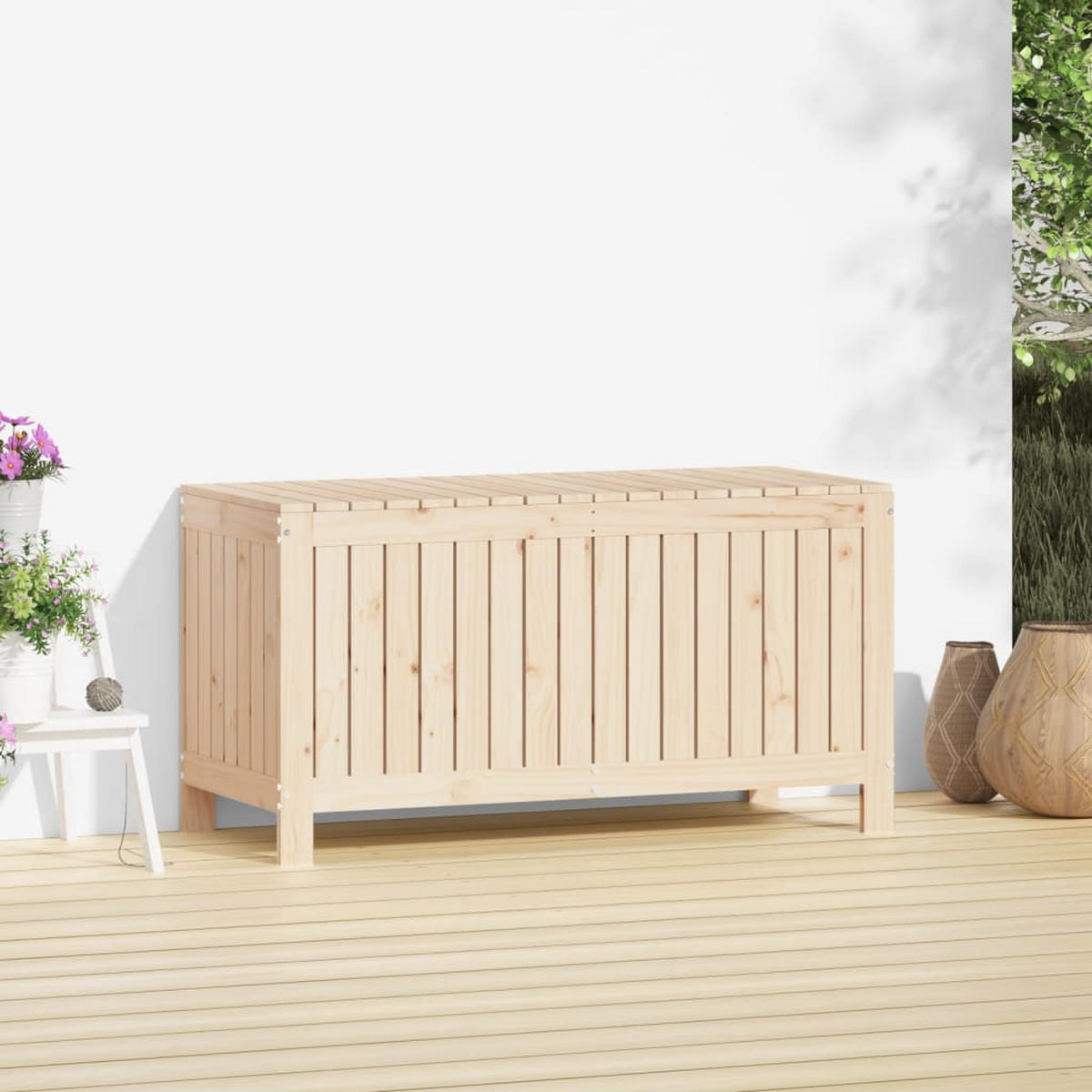 GARTENTRUHE 115x49x60 cm Massivholz Kiefer - Kieferfarben, Holz (115/60/49cm) - furnicato