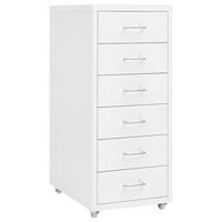 AKTENSCHRANK Mit Rollen Weiss 28/41/69 Cm Metall - Weiß, Metall (41/69/28cm) - vidaXL