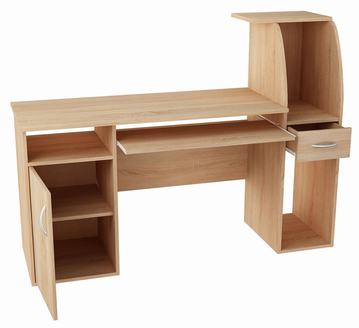 SCHREIBTISCH B3 Sonoma Eiche 150/50/112 cm - Sonoma Eiche, Holzwerkstoff (50/150/112cm) - Matkam Möbel