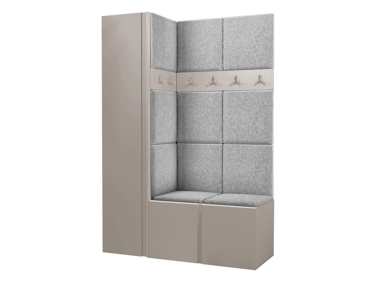 GARDEROBEN-SET Orion IX - Kaschmir/Hellgrau, Holzwerkstoff/Kunststoff (124/186/46cm) - MIRJAN24