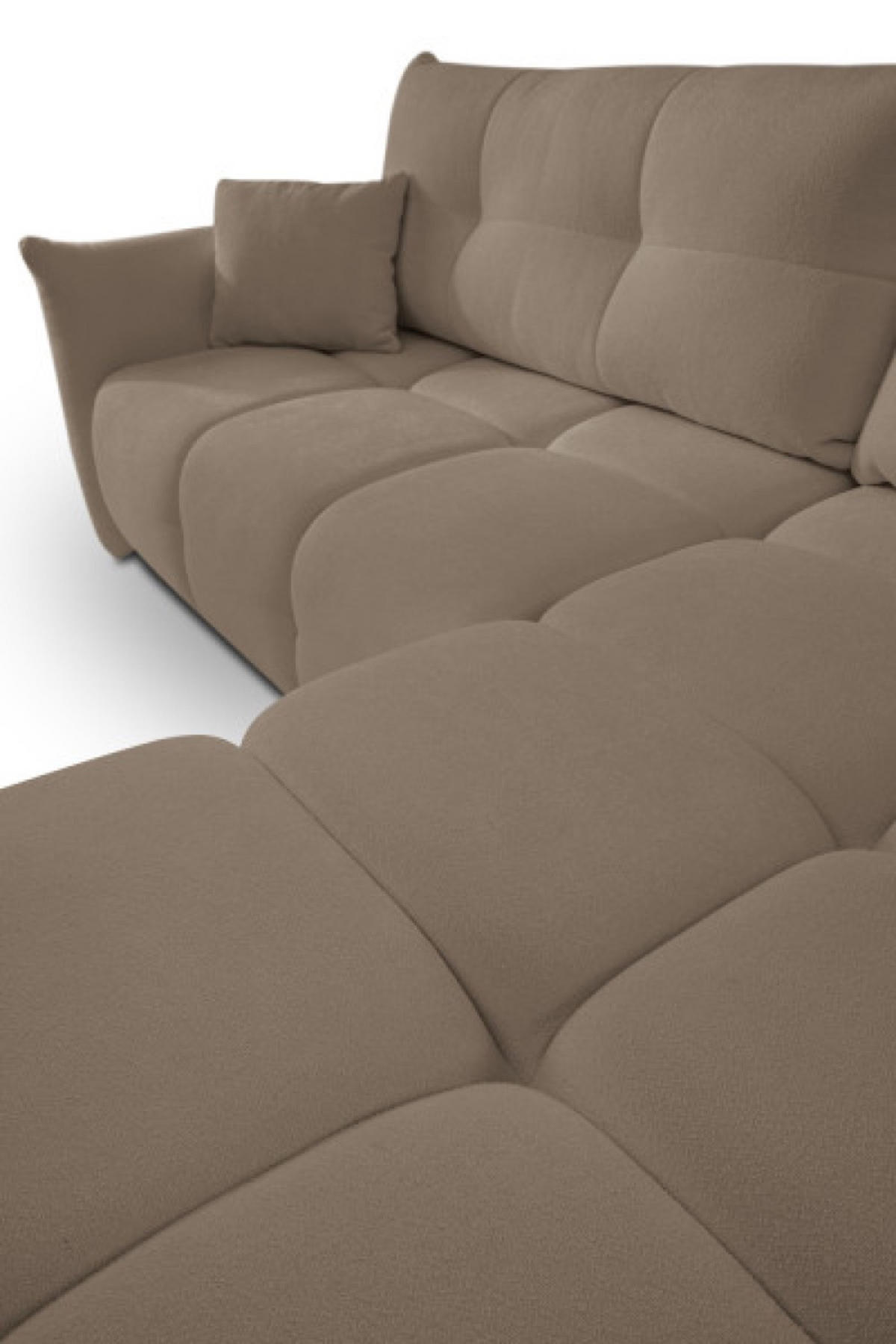 ECKSOFA Caffe Latte BOSE Mit Schlaffunktion Rechts - Beige/Braun, Textil (177/257cm) - Sepro Meble
