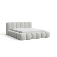 POLSTERBETT 180x200 mit Bettkasten, Lattenrost und Kopfteil, Bouclé-Stoffbezug Weiß - Weiß, Holz (180/200cm) - Chilly