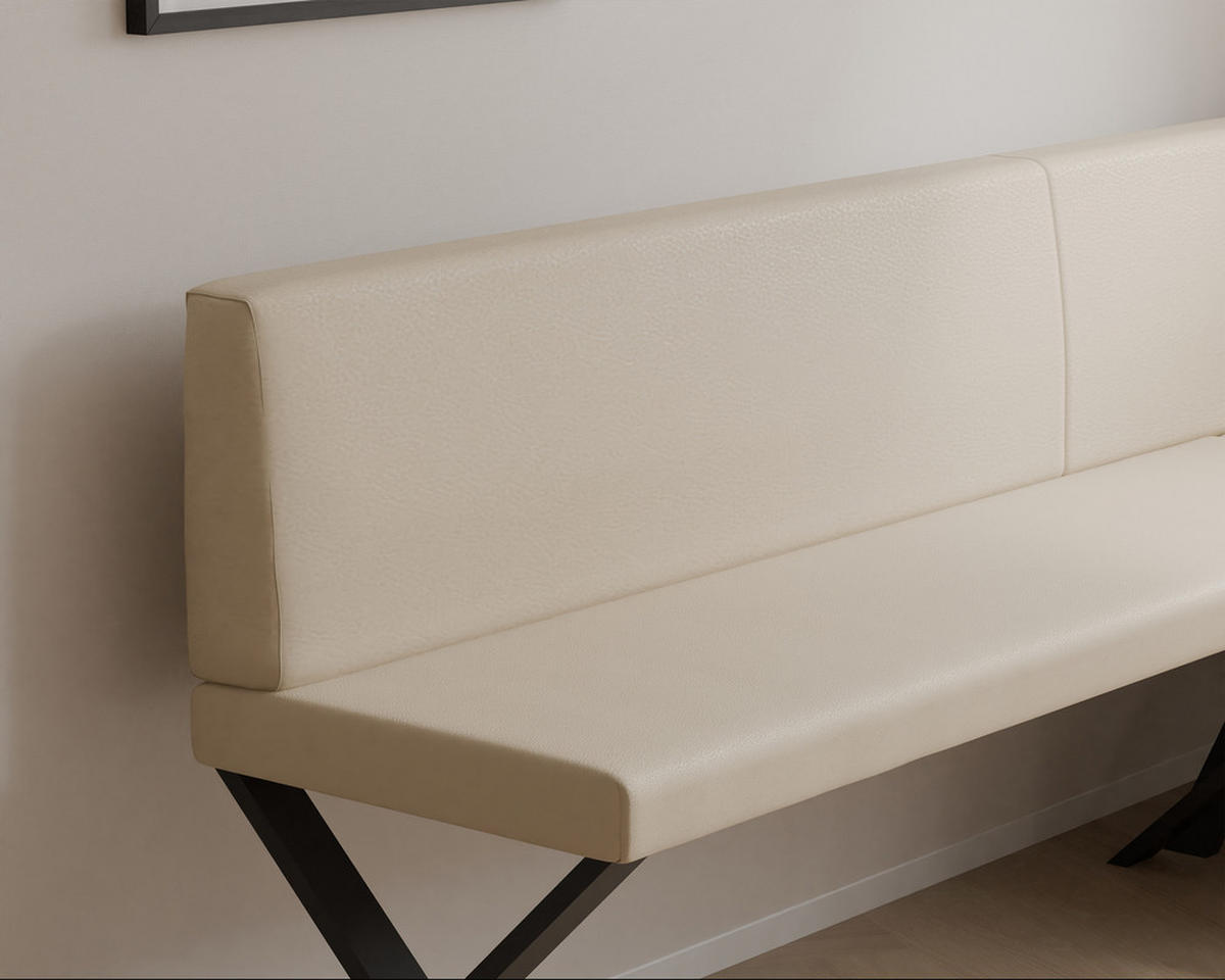 ECKBANK rechts VERO X Kunstleder glatt, 142/196 cm Beige - Beige, Kunststoff/Textil (142/196cm) - Idohome