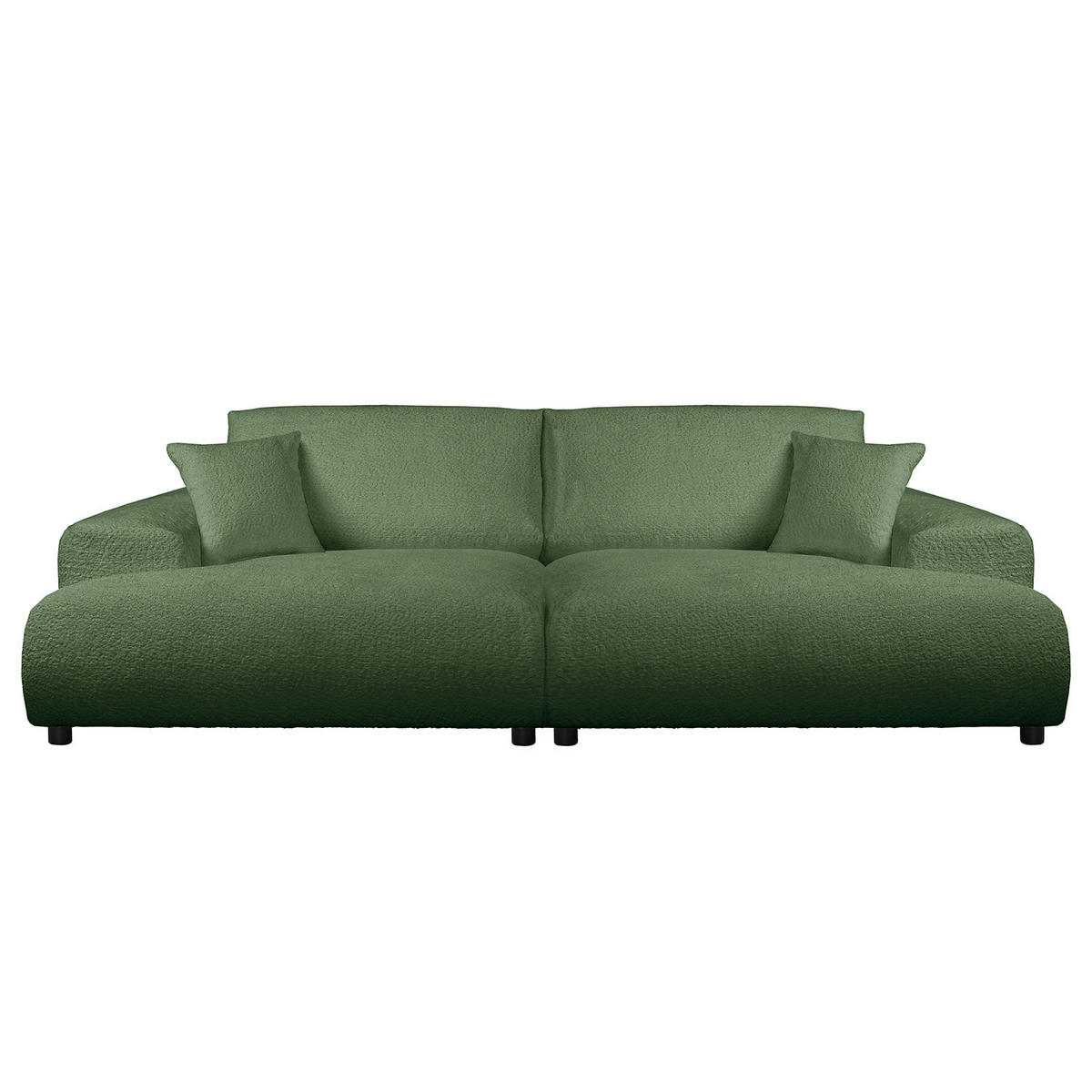 BIGSOFA - Dunkelgrün/Schwarz, Kunststoff/Textil (237/79/144cm) - home24