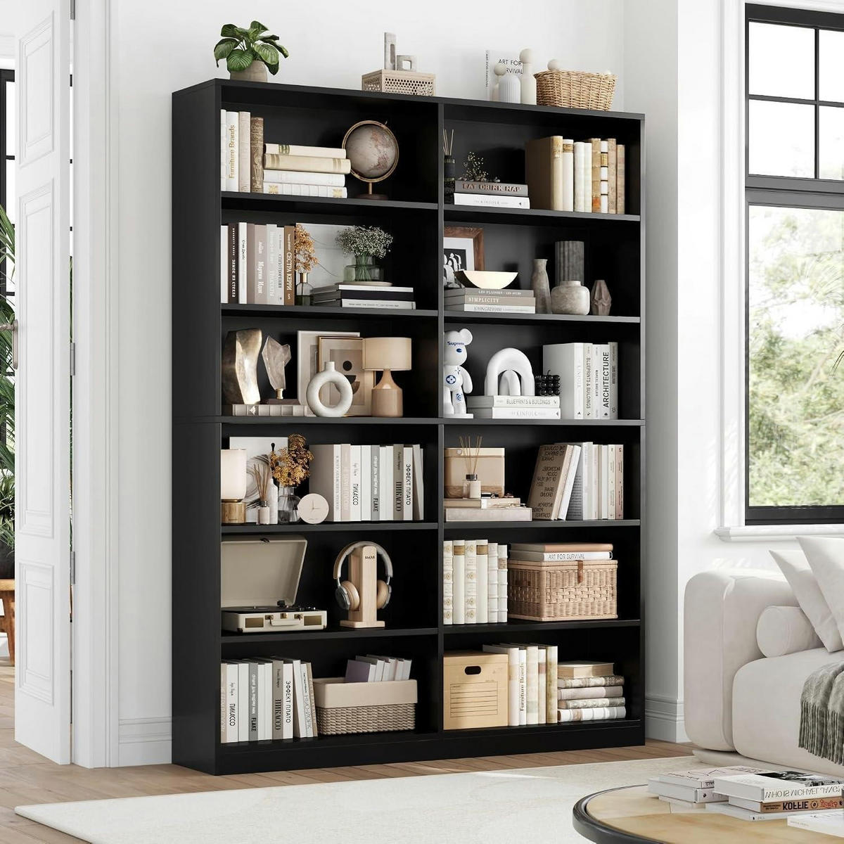 BÜCHERREGAL 120 x 30 x 188,7 cm schwarz - Schwarz, Holzwerkstoff (120/188.7/30cm)