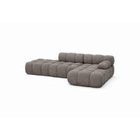 ECKSOFA L-Form Modular Mit Hocker, Bouclé-Stoff Abriamo, Braun, Rechts, Selia - Braun, Holz (285/160cm) - Kaiser Möbel