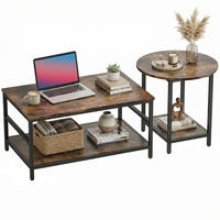 COUCHTISCH-SET DE-08779 2-teilig Rustikal-Braun - Braun, Metall (80/54/41cm) - ComfortXL