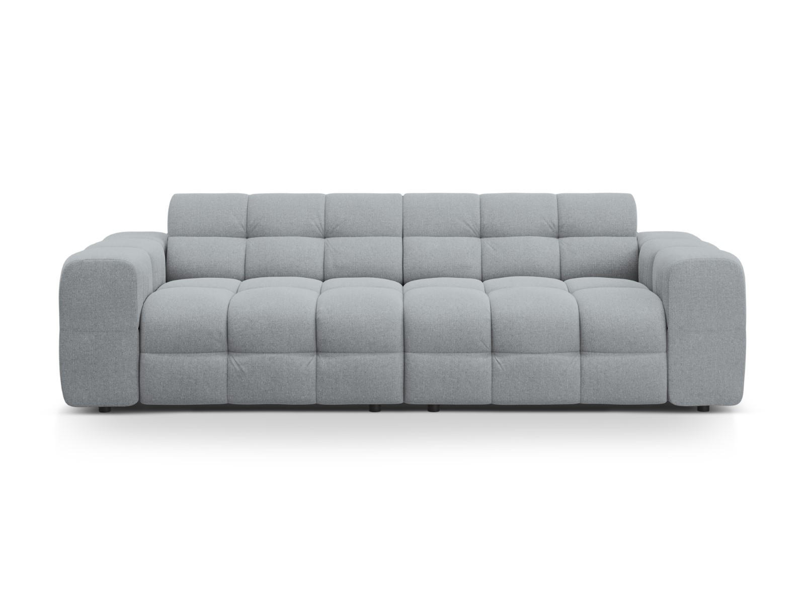 SOFA Kendal aus strukturiertem Stoff platin 4 Sitzplätze - Platinfarben, Textil (255/79/103cm) - Micadoni