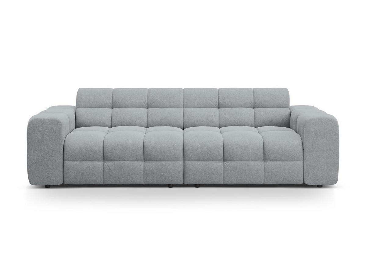 SOFA Kendal aus strukturiertem Stoff platin 4 Sitzplätze - Platinfarben, Textil (255/79/103cm) - Micadoni