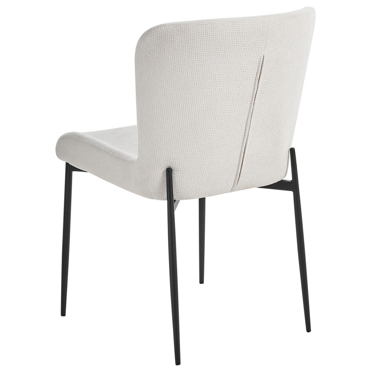 ESSZIMMERSTUHL 2er-Set Polsterbezug Weiß Ada - Weiß, Textil/Metall (49/82/48cm) - Beliani