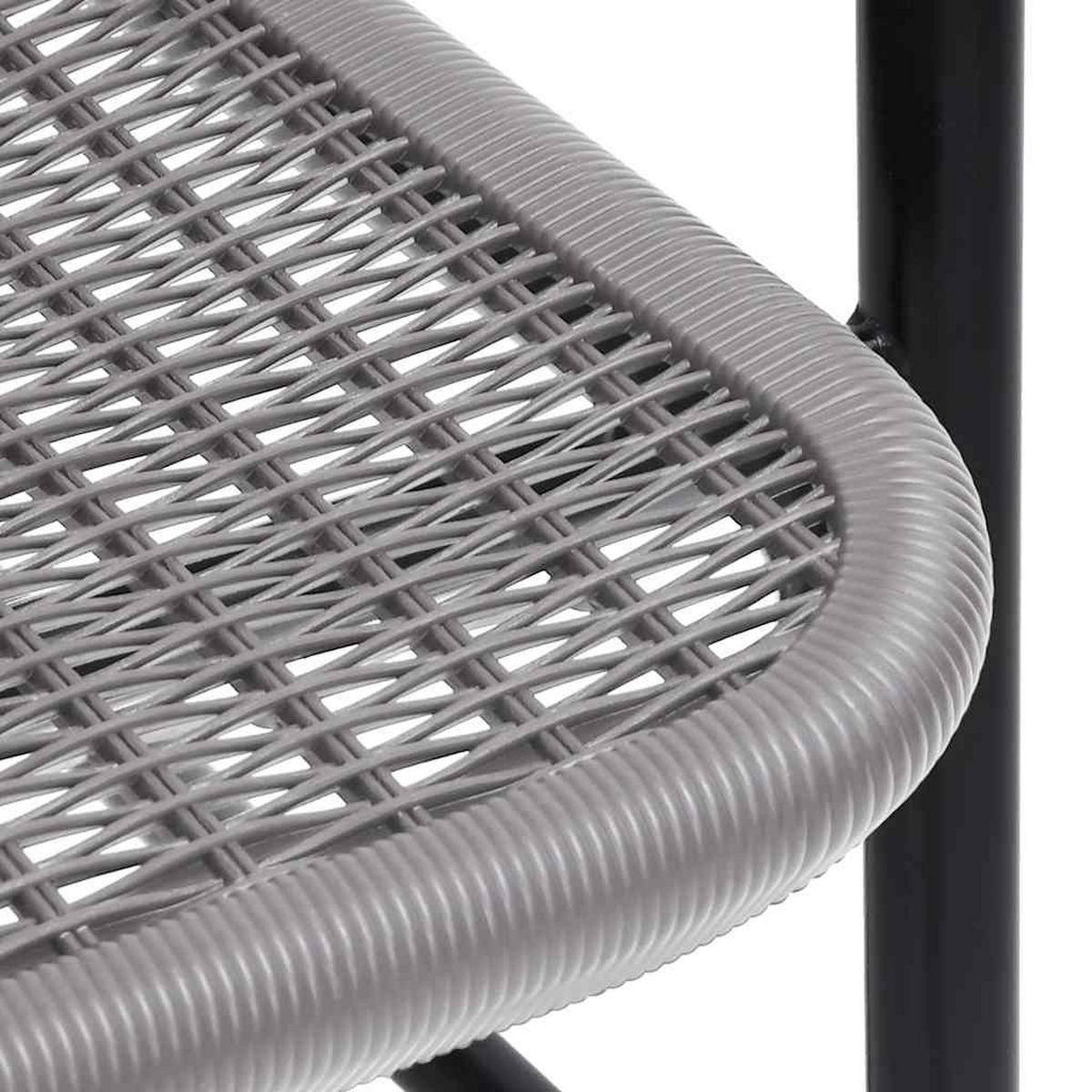 GARTENSTÜHLE 2er set Kunststoff Rattan-Optik Und Stahl 110 Kg - Schwarz, Metall (62/74/55cm) - vidaXL