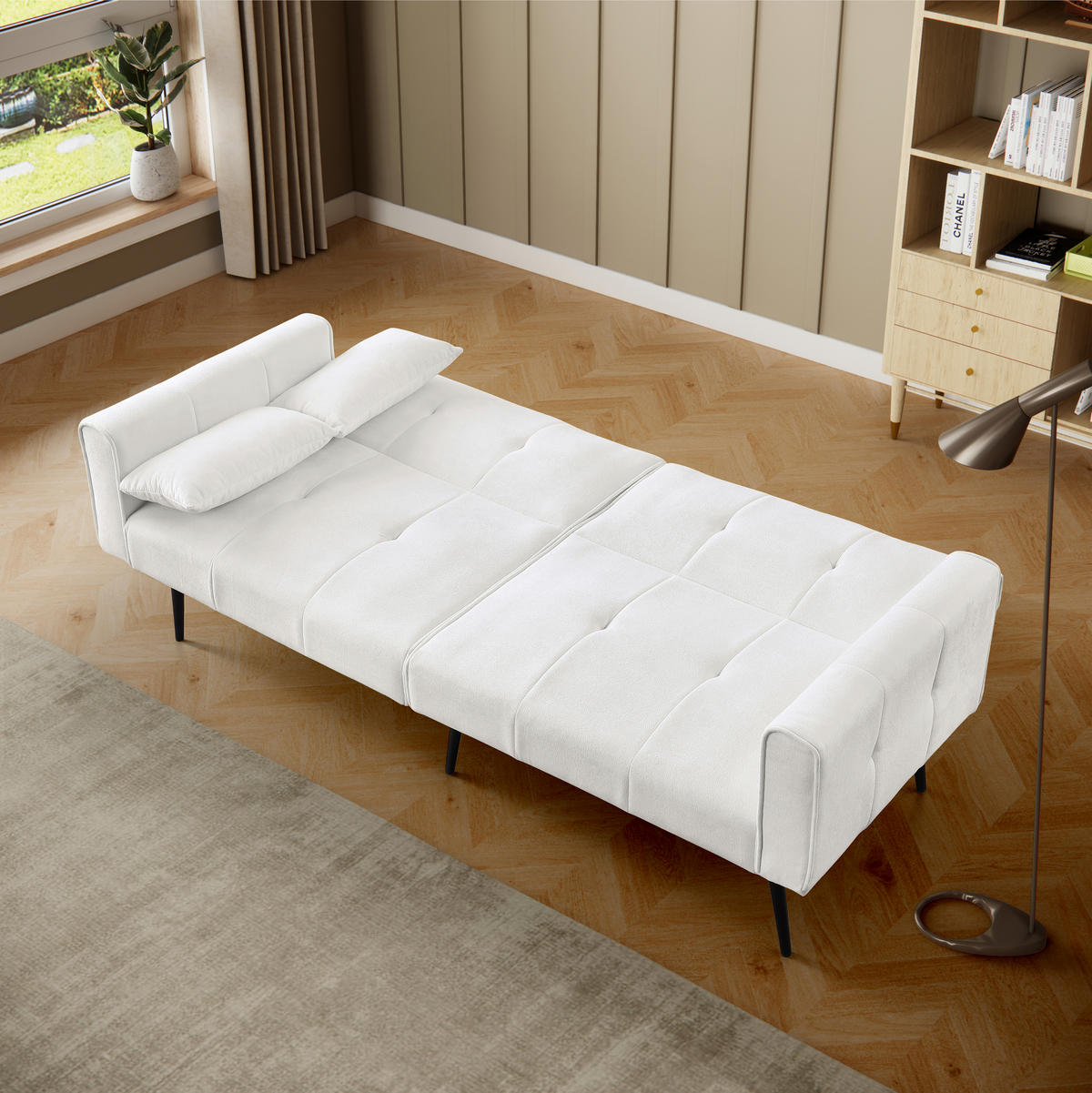 SCHLAFSOFA 175/71/71 cm Beige Cord - Beige, Textil (175/71/71cm) - Oxeza