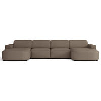 SEDACÍ SOUPRAVA Sallmo ve tvaru U, třímístná, univerzální, 374 cm - černá/světle hnědá, textil/plast (374/70/166cm) - Selsey