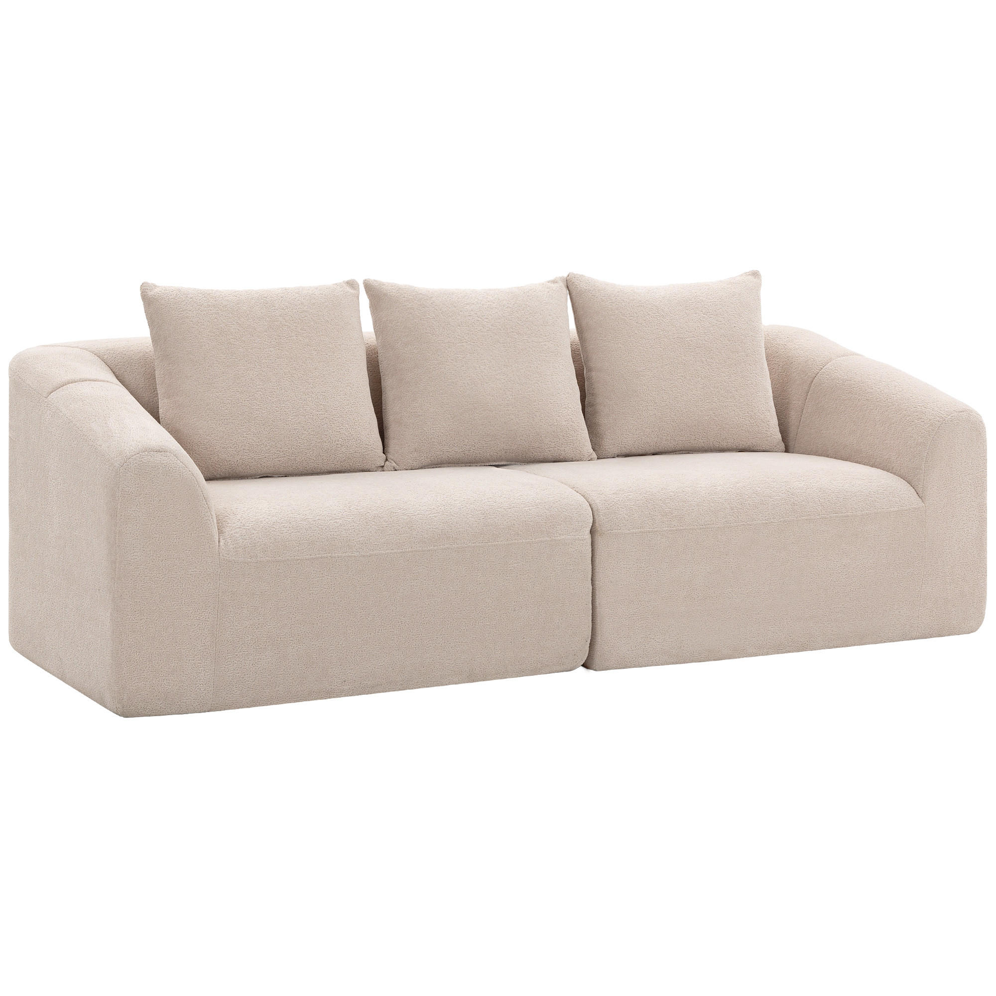 3-SITZER-SOFA Chenille Beige - Beige, Textil (93/83/225cm) - HOMCOM
