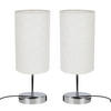 TISCHLEUCHTE Zenit 14/14/37 cm - Silberfarben, Textil (14/14/37cm) - Nettlife