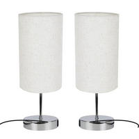 TISCHLEUCHTE Zenit 14/14/37 cm - Silberfarben, Textil (14/14/37cm) - Nettlife
