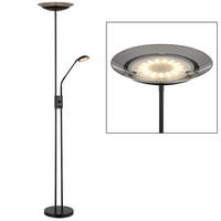 LED STEHLEUCHTE Metall Grau Rauchoptik - Grau, Glas (57/57/178.5cm) - Globo Lighting