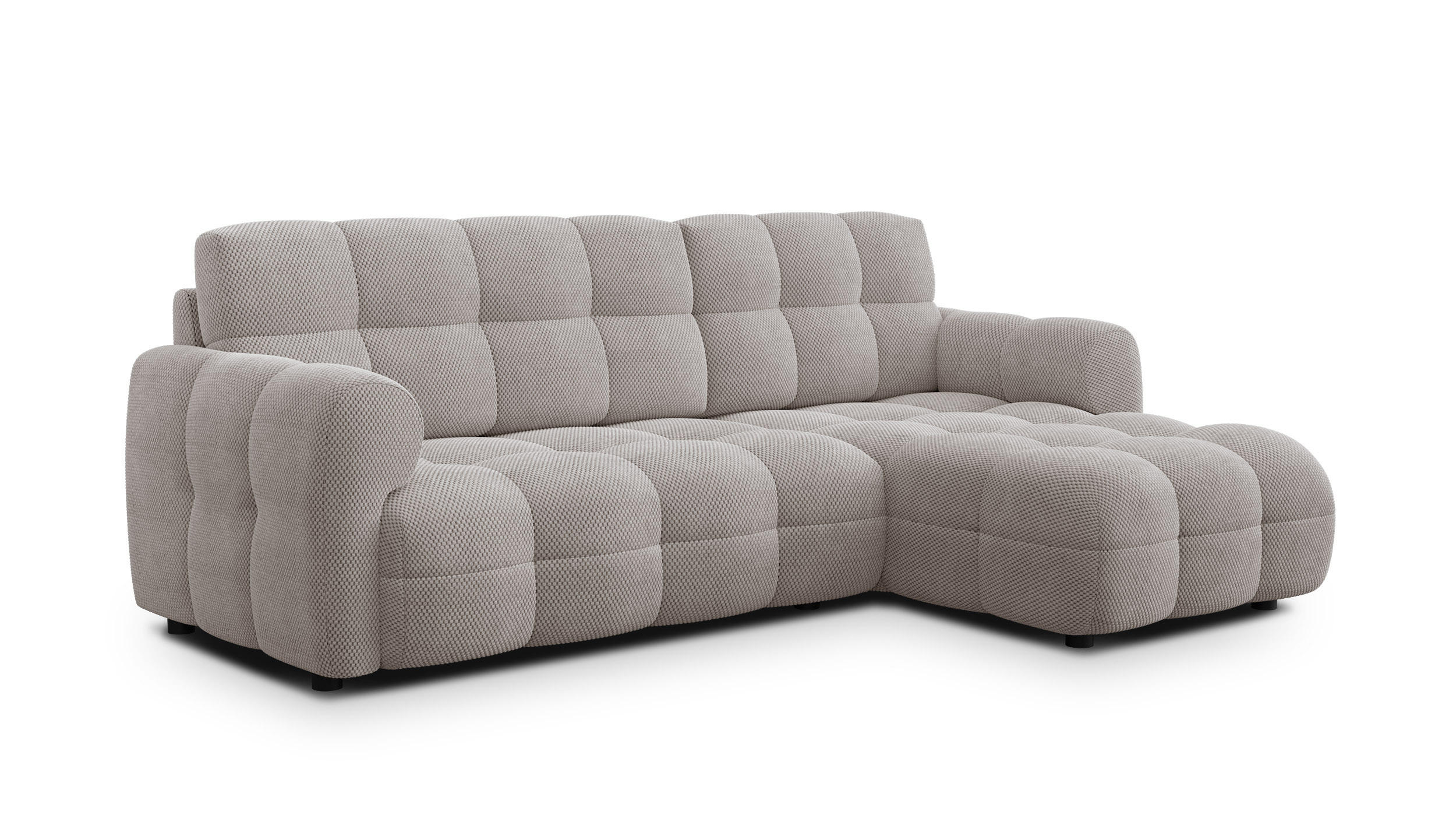 ECKSOFA MELLOW 3-Sitzer, beige - Beige/Schwarz, Holz/Textil (232/156cm) - Courtois Laville