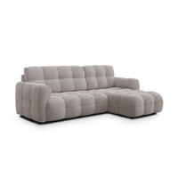 ECKSOFA MELLOW 3-Sitzer, beige - Beige/Schwarz, Holz/Textil (232/156cm) - Courtois Laville