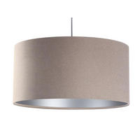 HÄNGELEUCHTE Silber 50/25 cm - Beige/Silberfarben, Kunststoff (50/0.8/25cm) - ONZENO