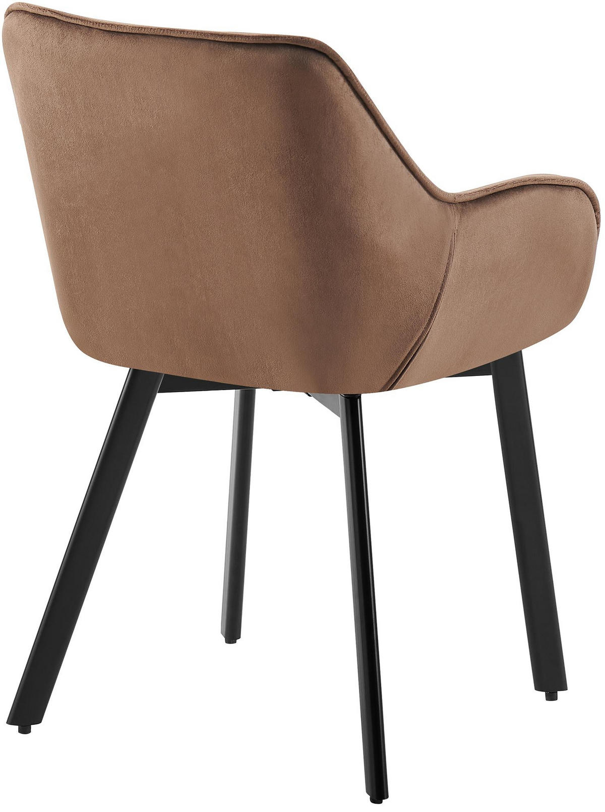 ARMLEHNENSTUHL Samt Braun - Schwarz/Braun, Textil/Metall (57/84/62cm) - CLP