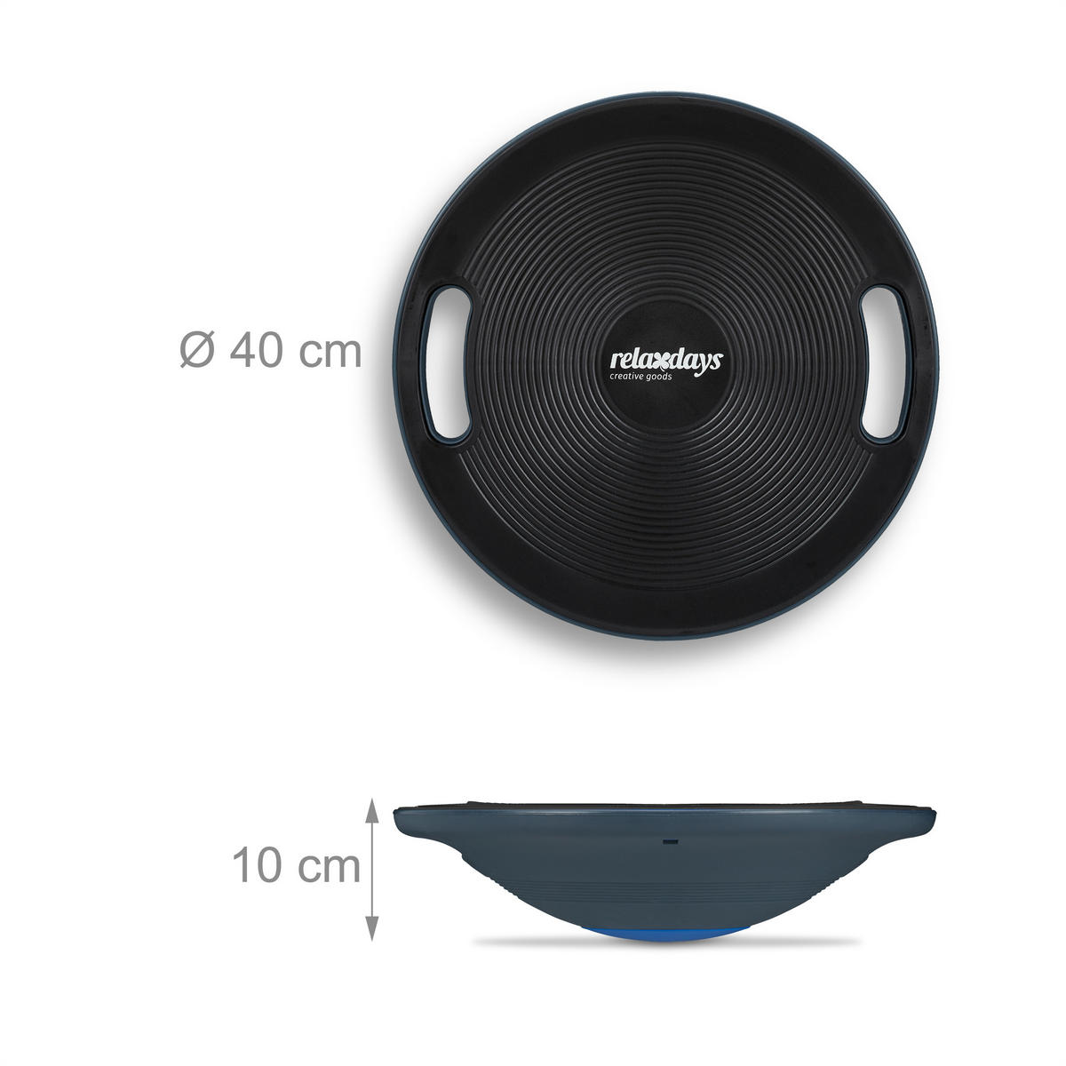 BALANCE Board - Schwarz, Kunststoff (40/40cm) - Relaxdays