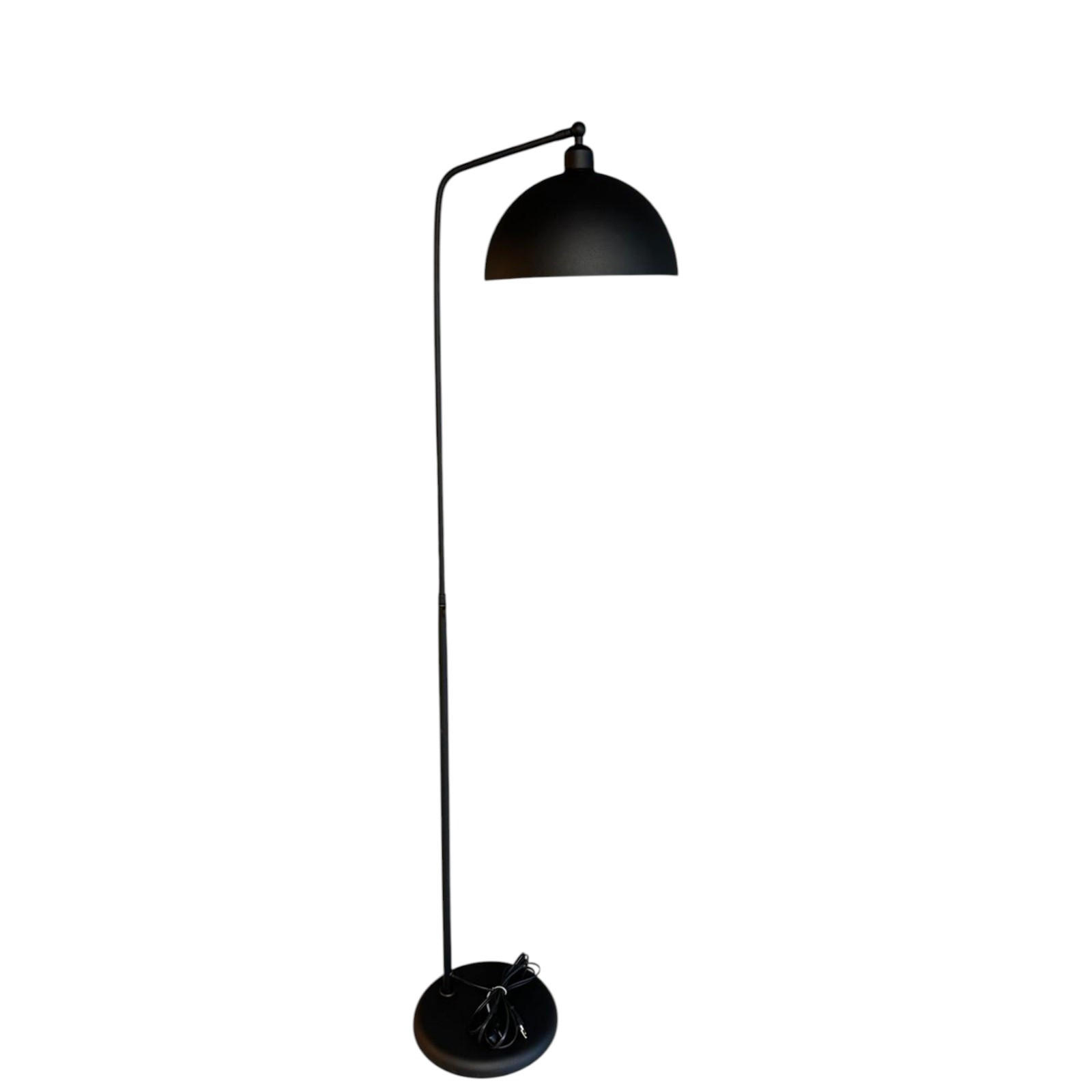 STEHLAMPE Norek aus Metall mit E27, verstellbarer Lampenschirm - Schwarz, Metall (37/37/169cm) - Bamyum