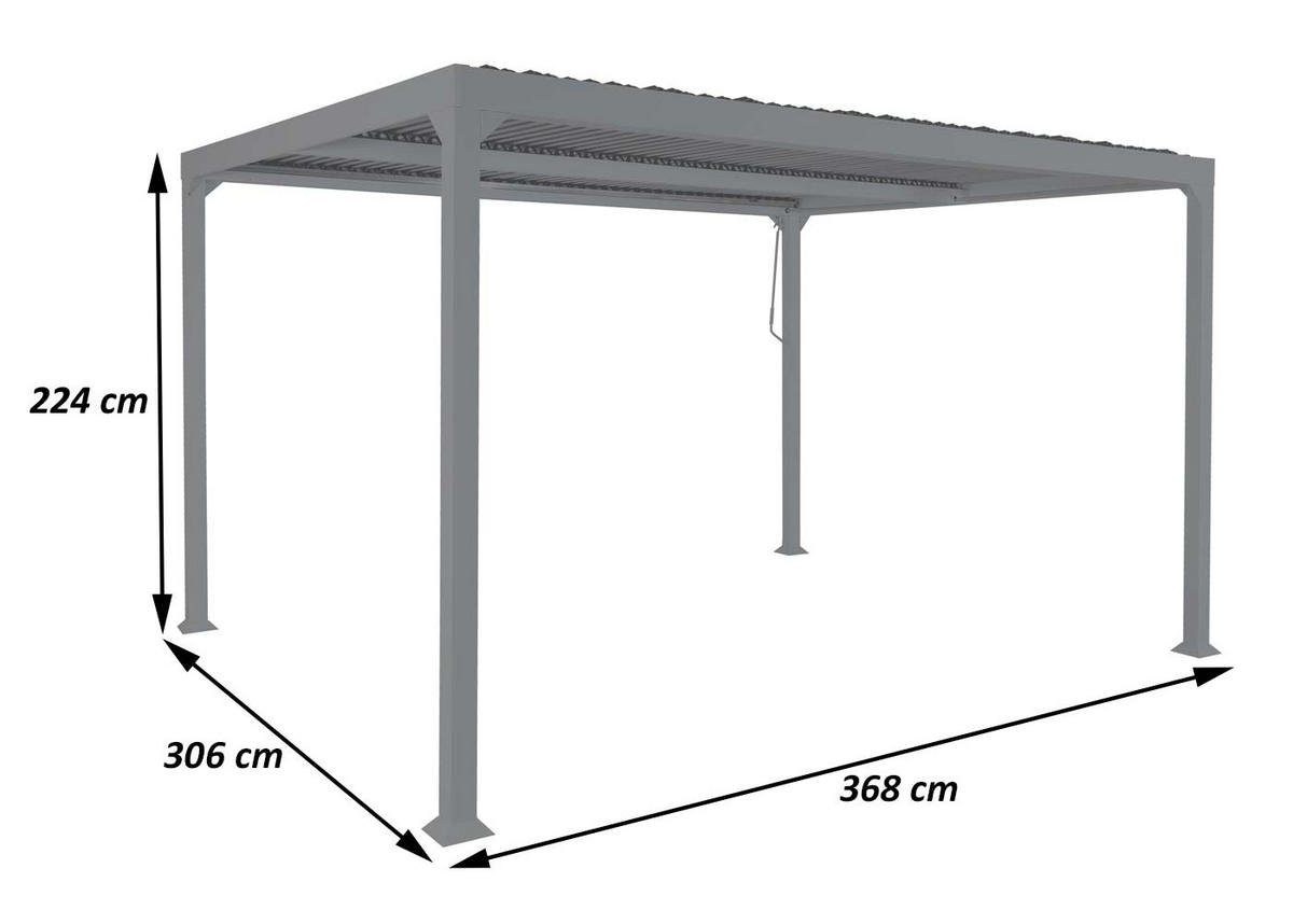 PERGOLA Weiß - Weiß, Metall (306/224/368cm) - MCW