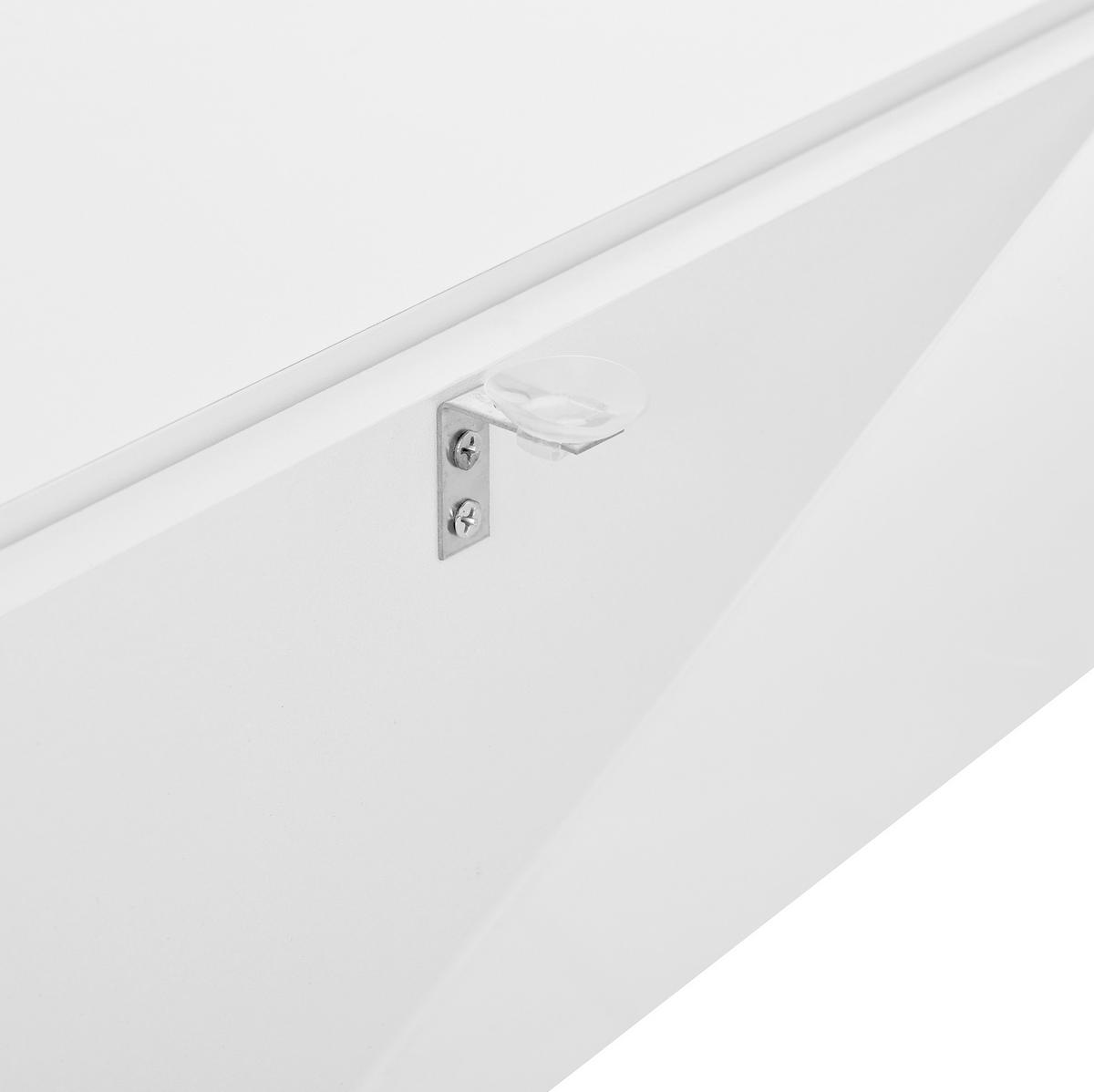 COUCHTISCH 70/67/57 cm mit anhebbarer Tischplatte, LED-Beleuchtung, Glasplatte und Stauraum, Weiß - Weiß, Holzwerkstoff (70/67/57cm) - Redom