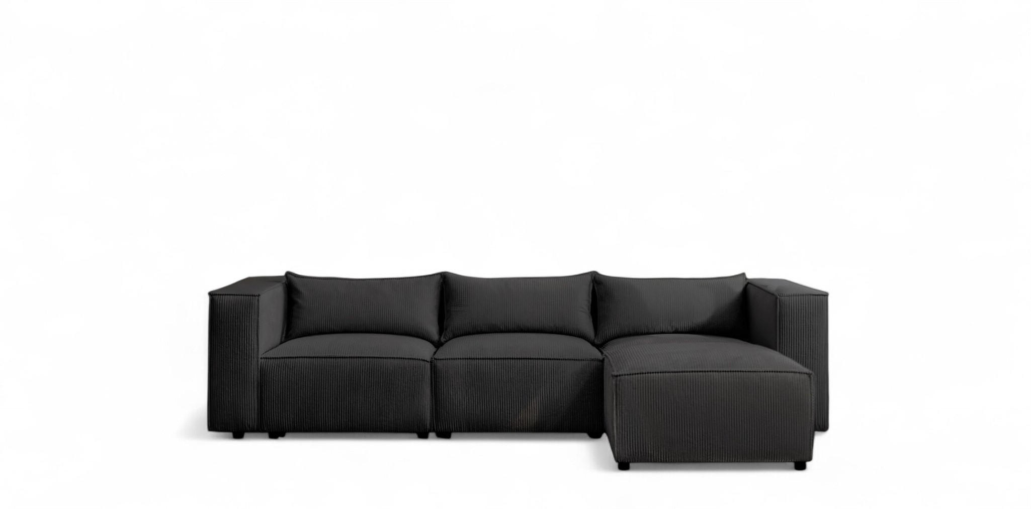 Fun Möbel Ecksofa Schwarz 290x185 cm