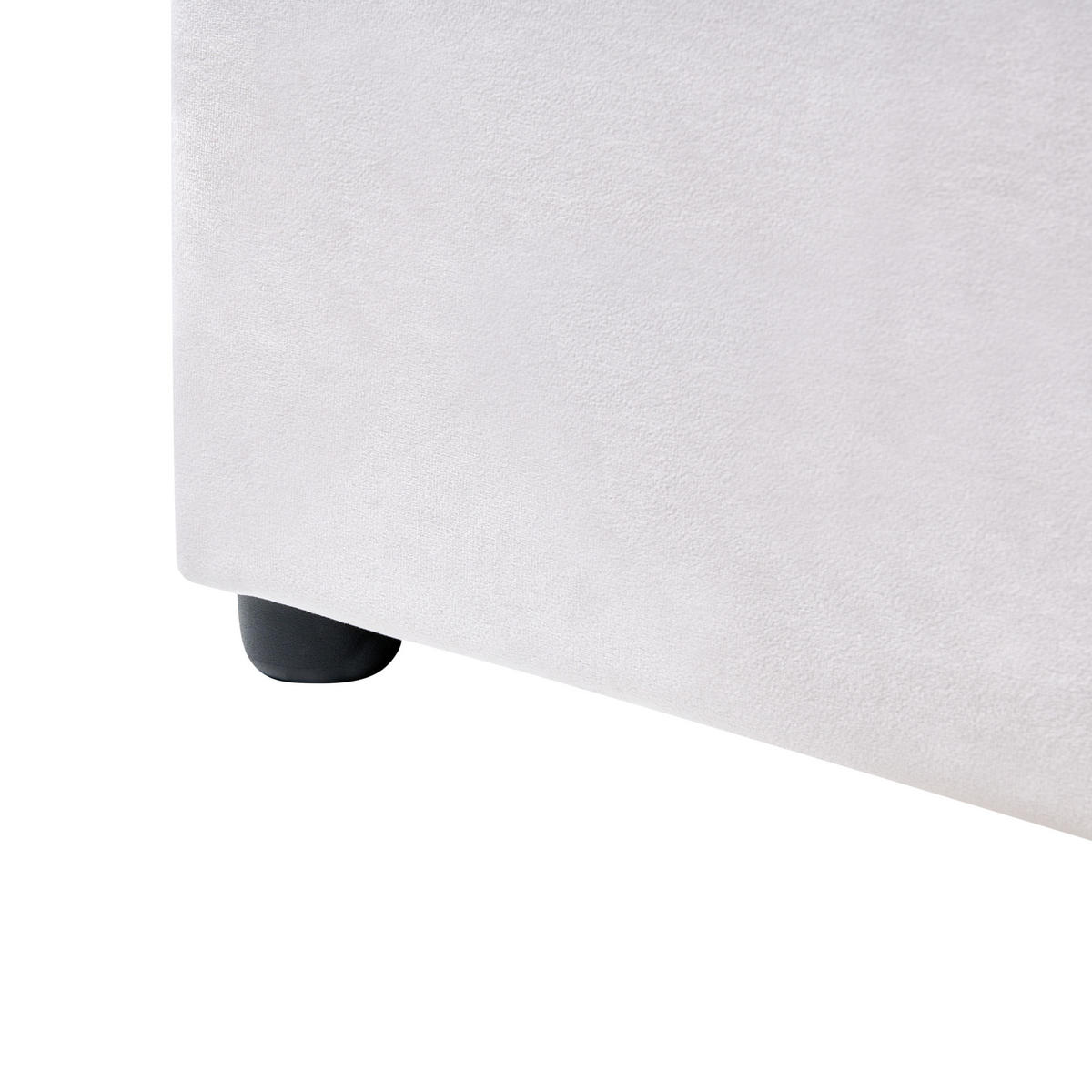 BETT mit Lattenrost 160/200 cm Samtstoff Cremeweiß Lavaur - Creme, Textil (160/200cm) - Beliani
