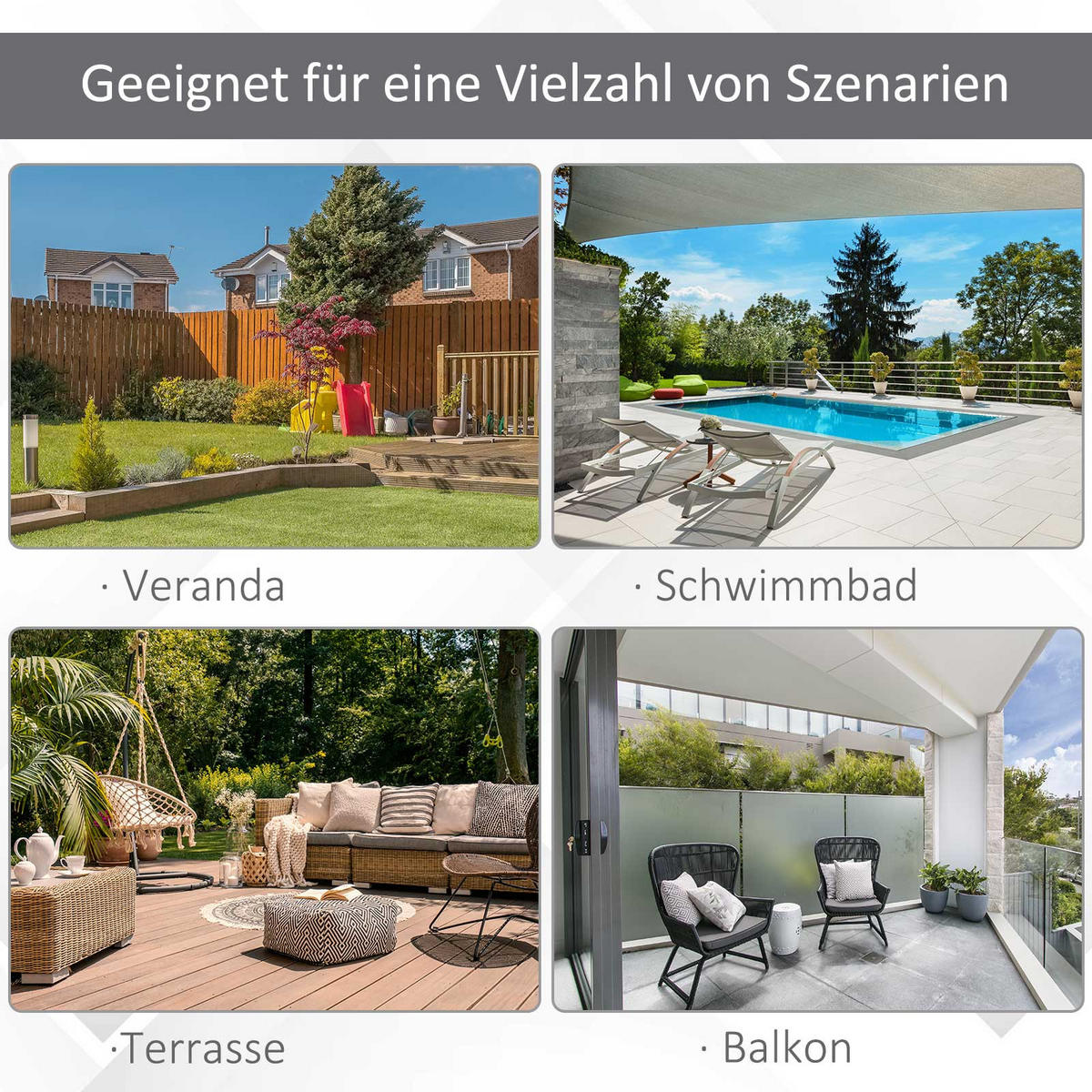 DOPPELSONNENSCHIRM, Ampelschirm mit Kurbel, Verstellbarer Gartenschirm, Metall, Cremeweiß - Beige, Metall (270/460cm) - Outsunny