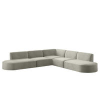 ECKSOFA Palma In Noel - Hellgrau, Holzwerkstoff/Textil (276/276cm) - Fun Möbel