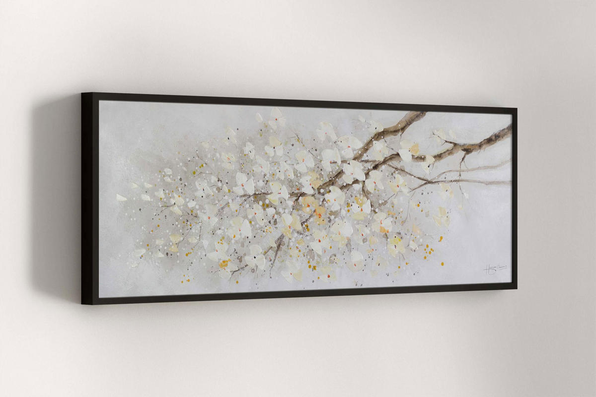 ÖLGEMÄLDE 150/50 cm - Weiß, Holz/Textil (2/50cm) - KUNSTLOFT