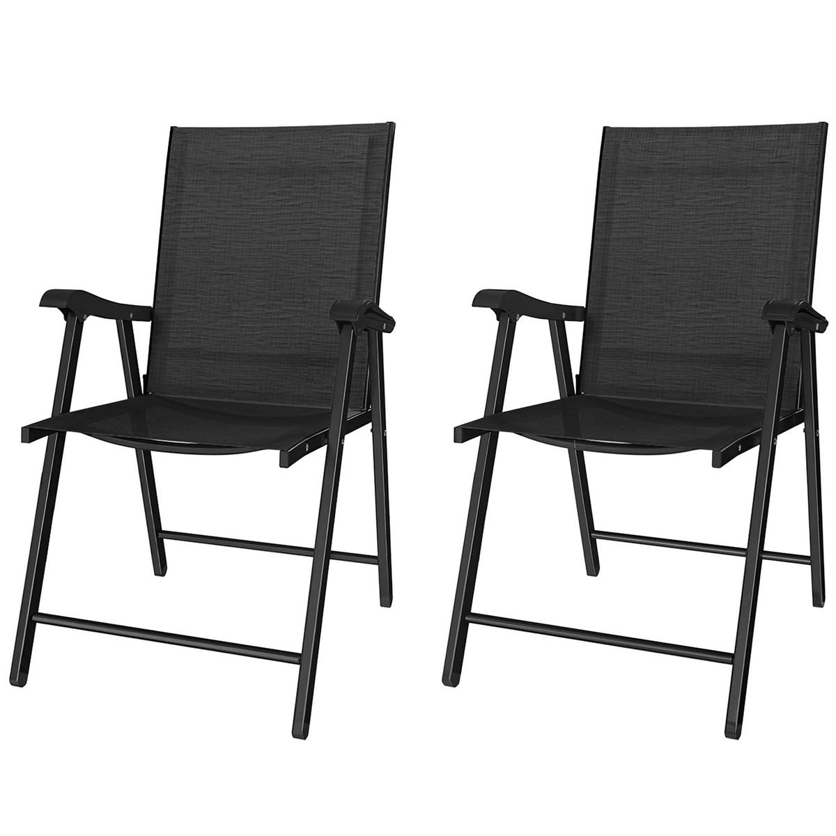 KLAPPSTUHL 2er-Set DE-08353 klappbar mit hoher Rückenlehne Schwarz - Schwarz, Metall (58/97/62cm) - ComfortXL