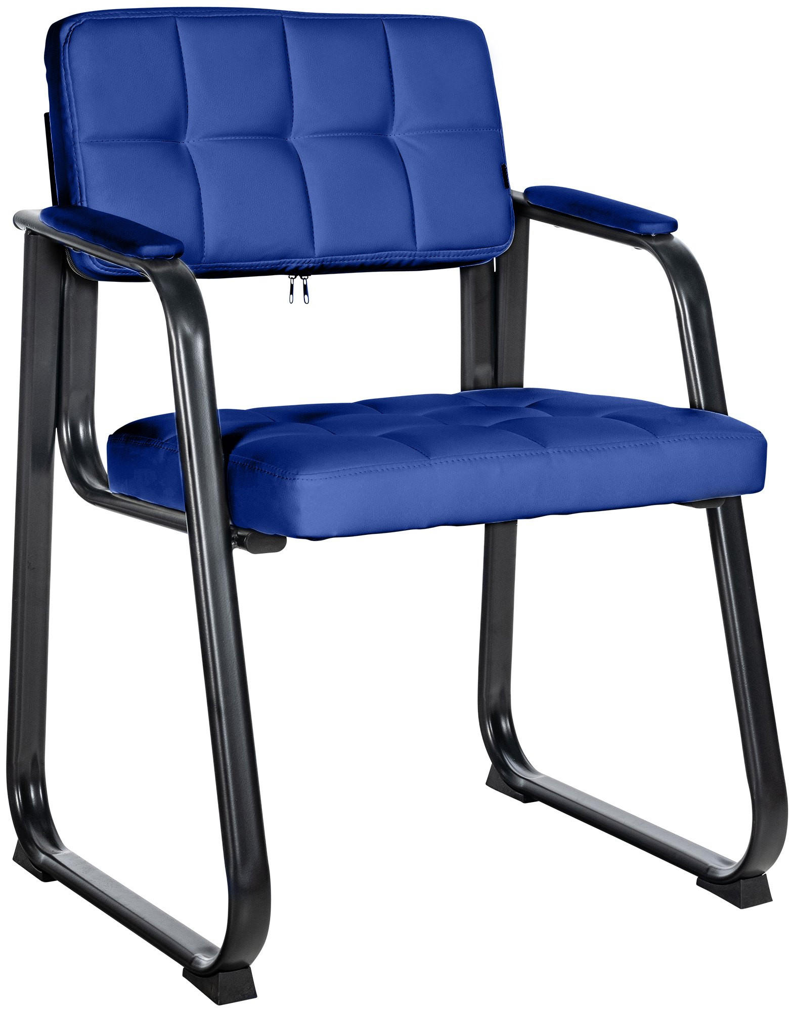 ARMLEHNENSTUHL Lederlook Blau - Blau, Textil/Metall (59/84/58cm) - CLP