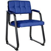 ARMLEHNENSTUHL Lederlook Blau - Blau, Textil/Metall (59/84/58cm) - CLP